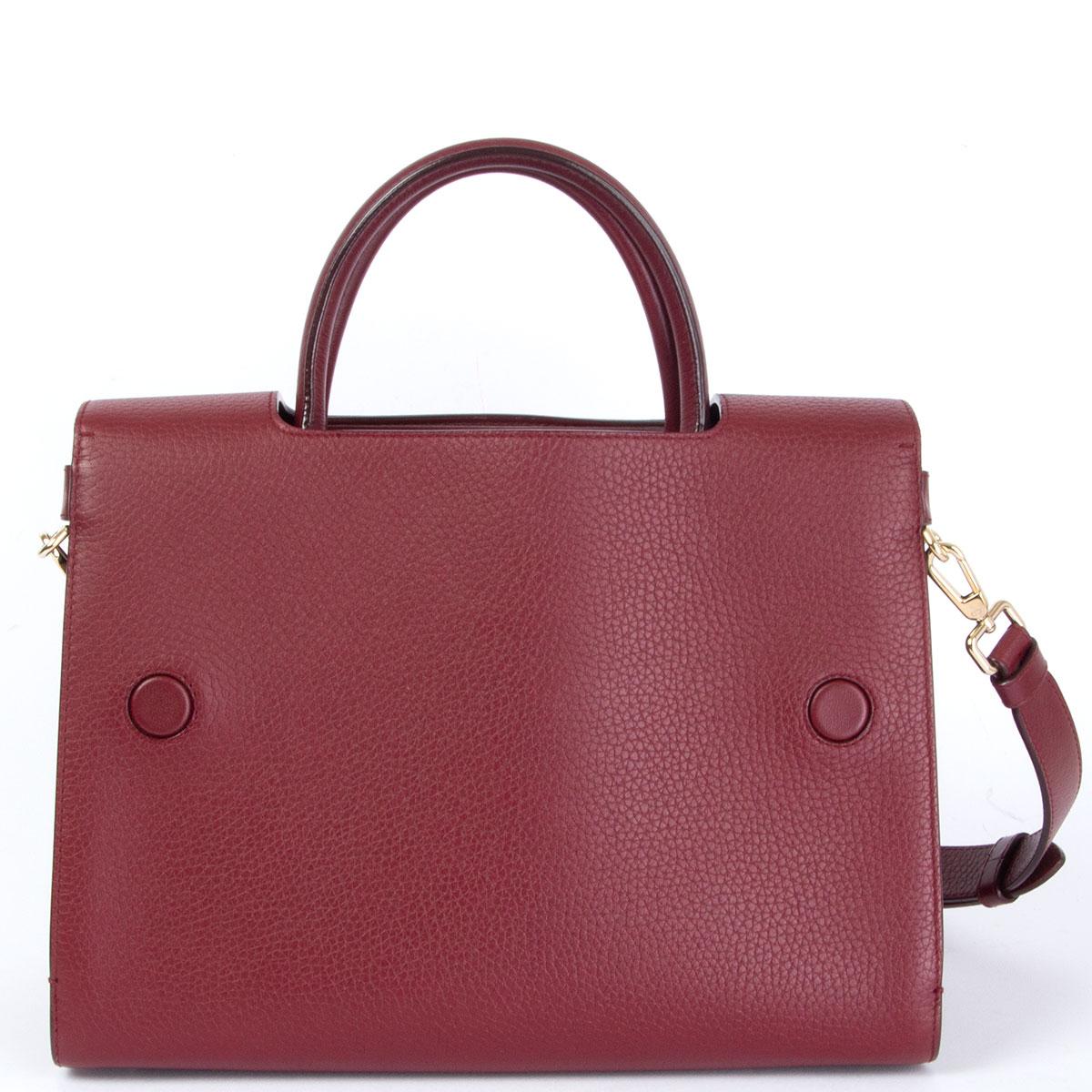 Marron CHRISTIAN DIOR - Sac à bandoulière DIOREVER MEDIUM en cuir bordeaux en vente