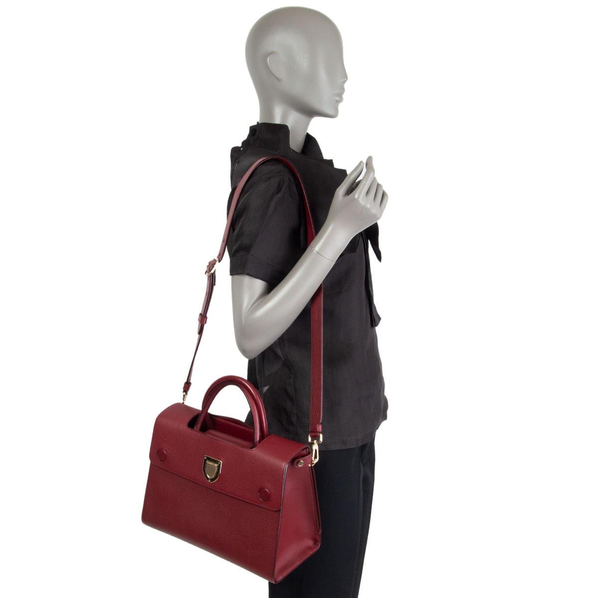 CHRISTIAN DIOR burgundy leather DIOREVER MEDIUM Shoulder Bag For Sale 1