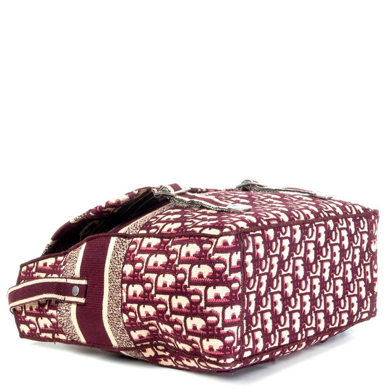 CHRISTIAN DIOR burgundy LOGO OBLIQUE DIORCAMP MESSENGER Bag at 1stDibs