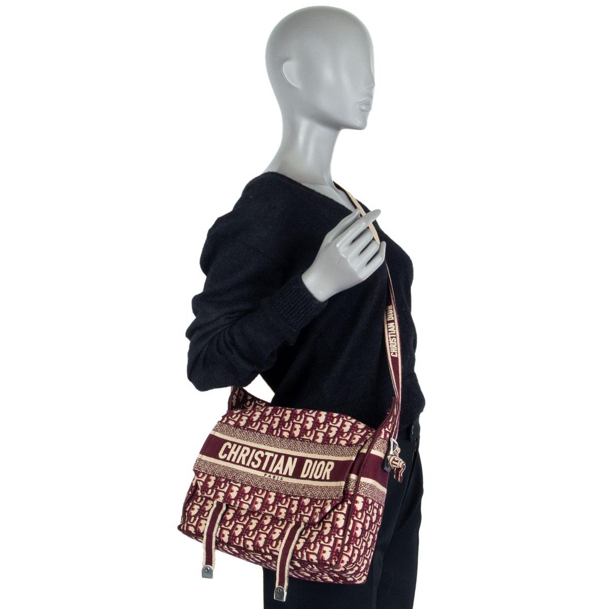 Women's CHRISTIAN DIOR burgundy LOGO OBLIQUE DIORCAMP MESSENGER Bag