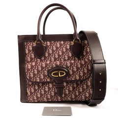 Christian Dior Burgunderfarbene Monogramm-Tragetasche