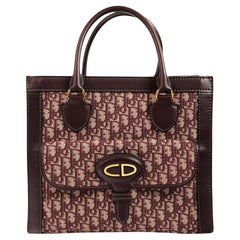 Christian Dior Burgundy Monogram Oblique Tote Bag