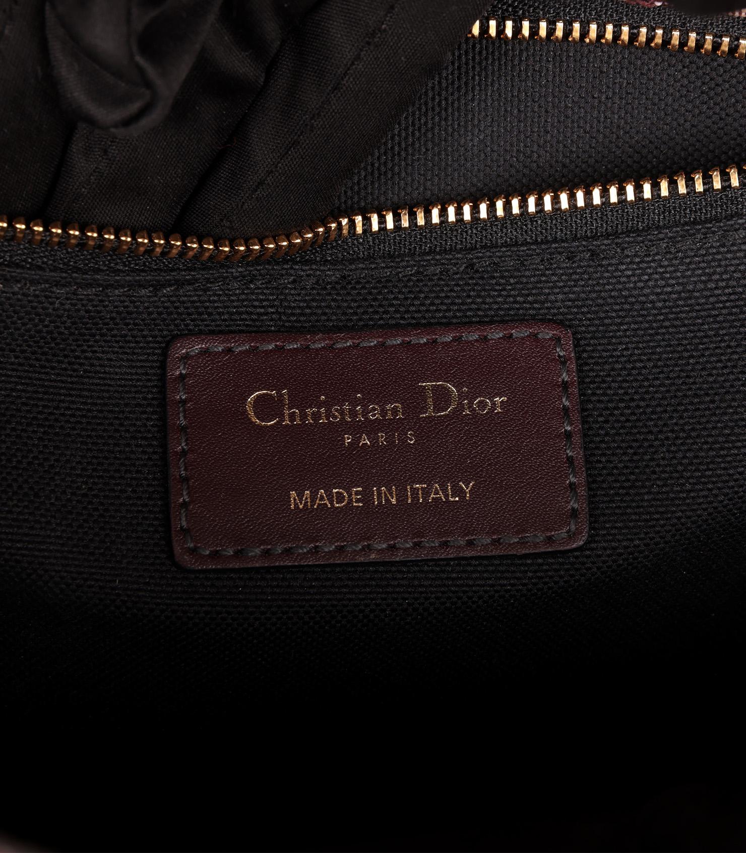 Christian Dior - Sac Montaigne 30 en jacquard oblique et cuir bourgogne en vente 2