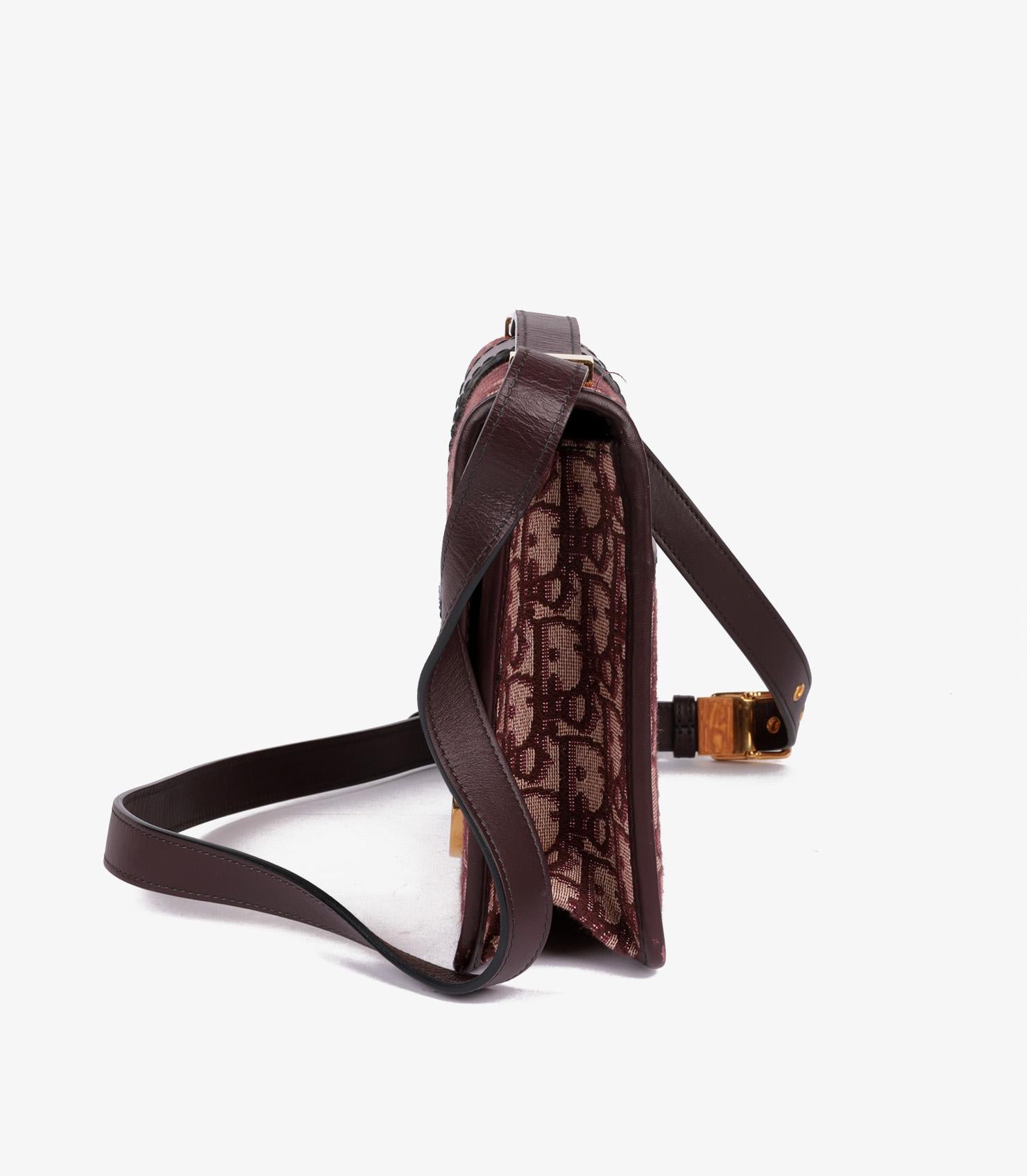 Christian Dior Burgundy Oblique Jacquard & Calfskin Leather 30 Montaigne Bag im Zustand „Gut“ im Angebot in Bishop's Stortford, Hertfordshire