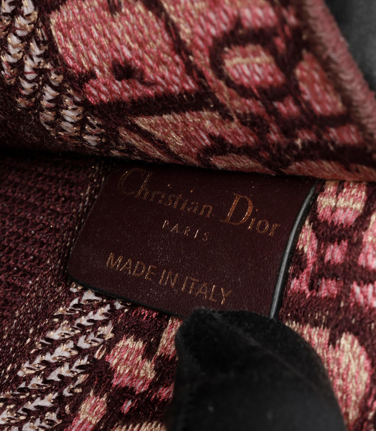 Christian Dior Burgundy Oblique Monogram Canvas Mini Book Tote 3