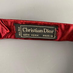 CHRISTIAN DIOR Burgundy Silk Bow Tie