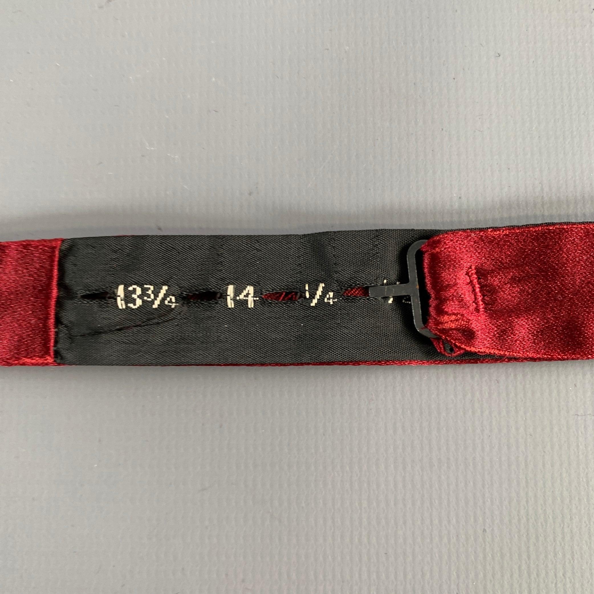 Red CHRISTIAN DIOR Burgundy Silk Bow Tie For Sale