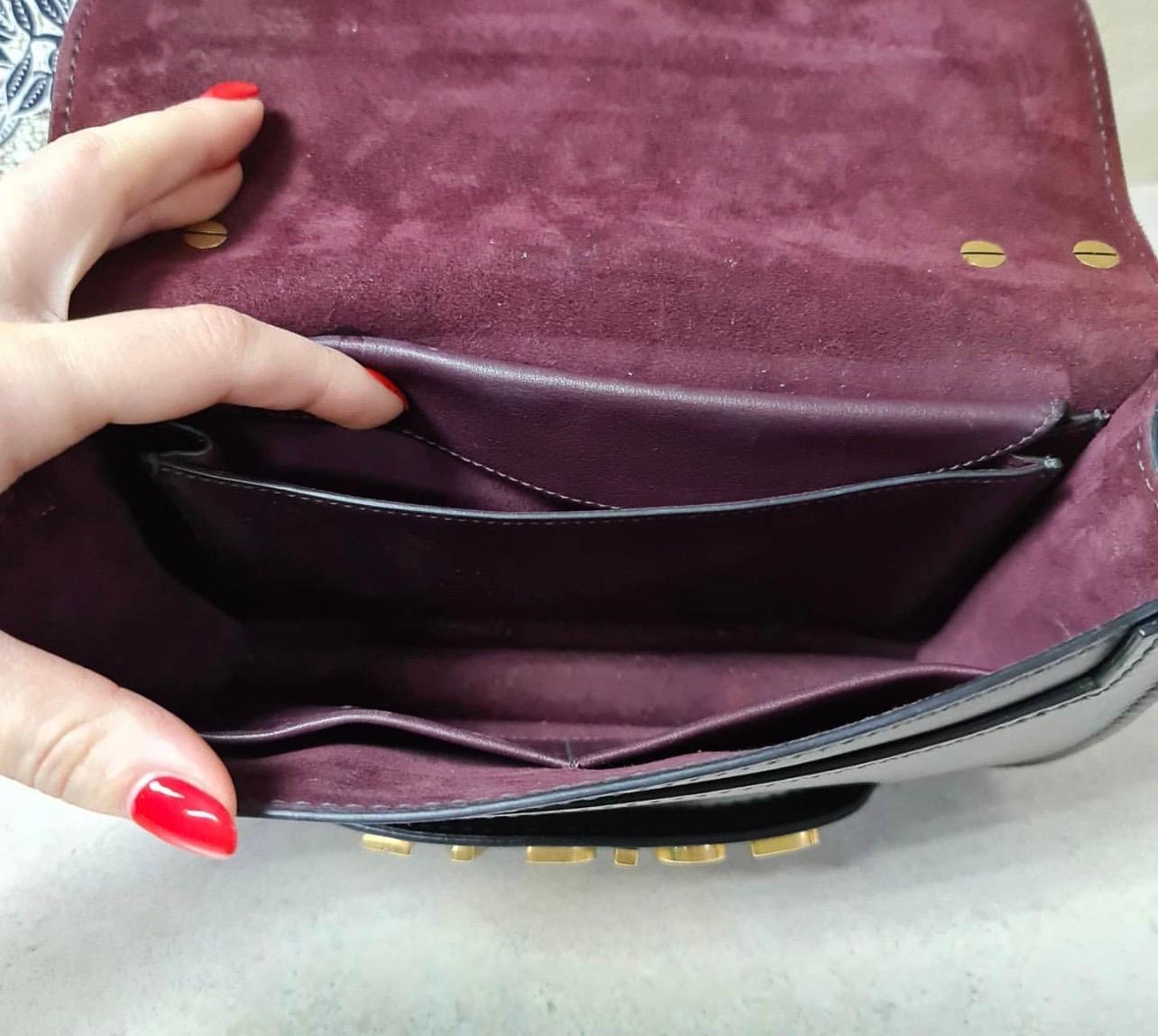 Black Christian Dior Burgundy Smooth Calfskin Leather J'ADIOR Shoulder Bag