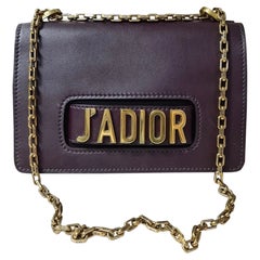 Christian Dior Burgundy Smooth Calfskin Leather J'ADIOR Shoulder Bag