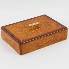 Christian Dior Burl Wood and Brass Box, 1980s