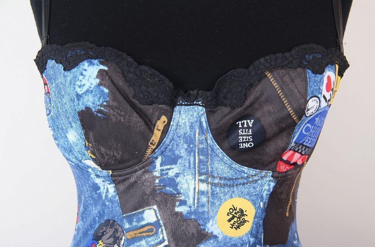 Black Christian Dior by Galliano 2001 Miss Diorella Trompe L'oeil Bustier For Sale