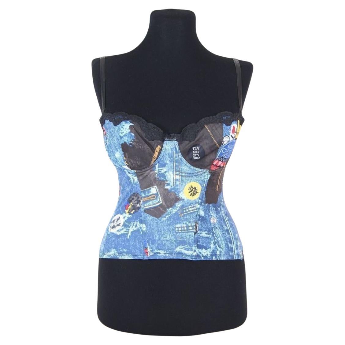 Christian Dior by Galliano 2001 Miss Diorella Trompe L'oeil Bustier For Sale