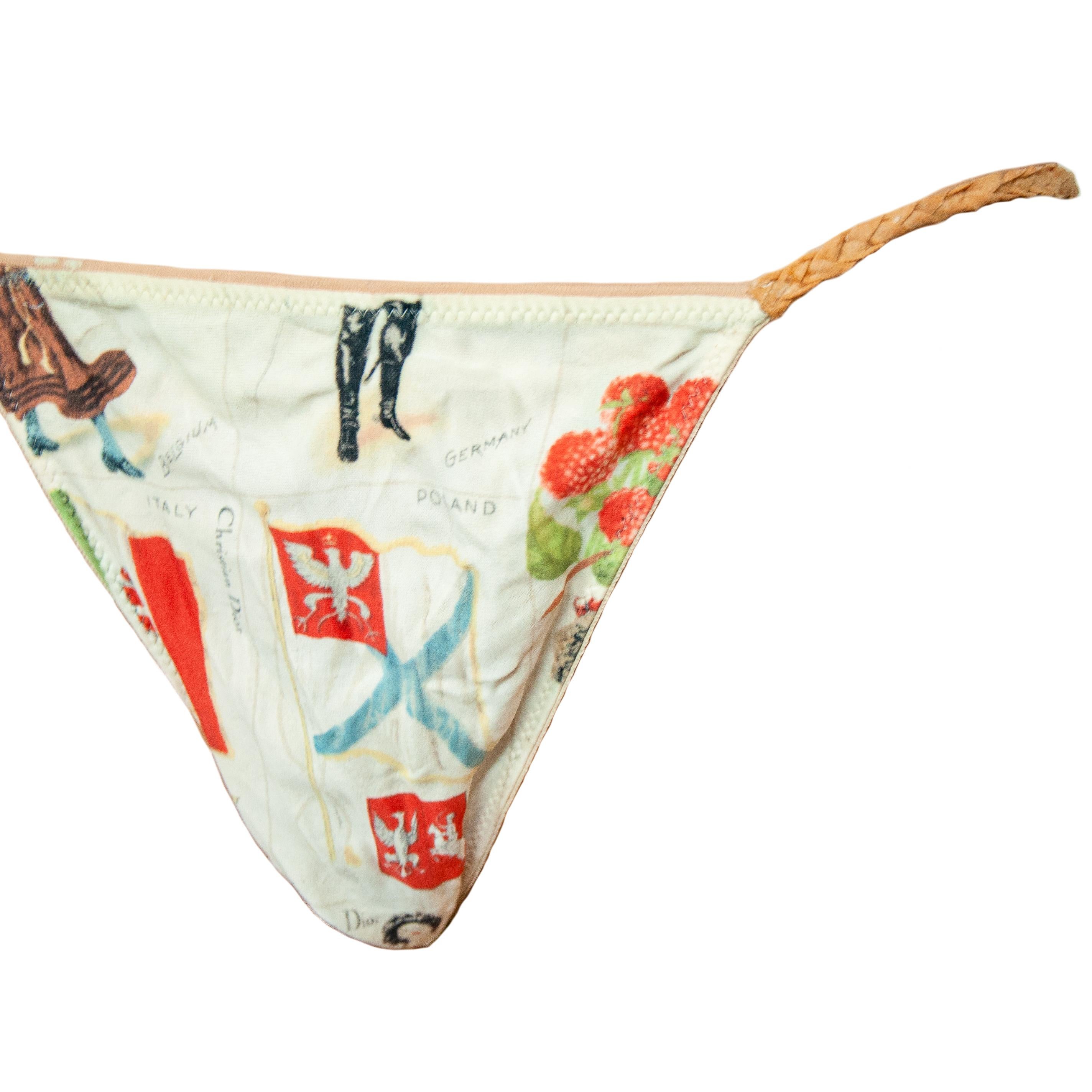 Christian Dior by Galliano 2002 Stamp Bikini In Fair Condition For Sale In London, GB