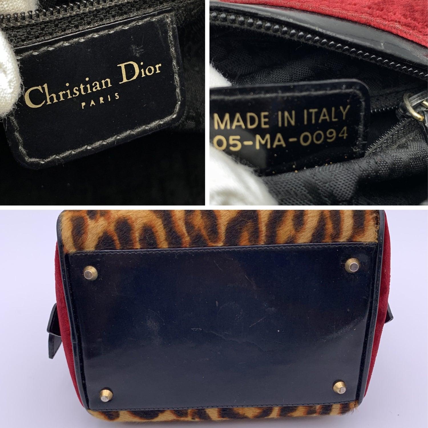Christian Dior by Galliano 2004 Dice Bowler Multicolor Velvet Mini Bag 3