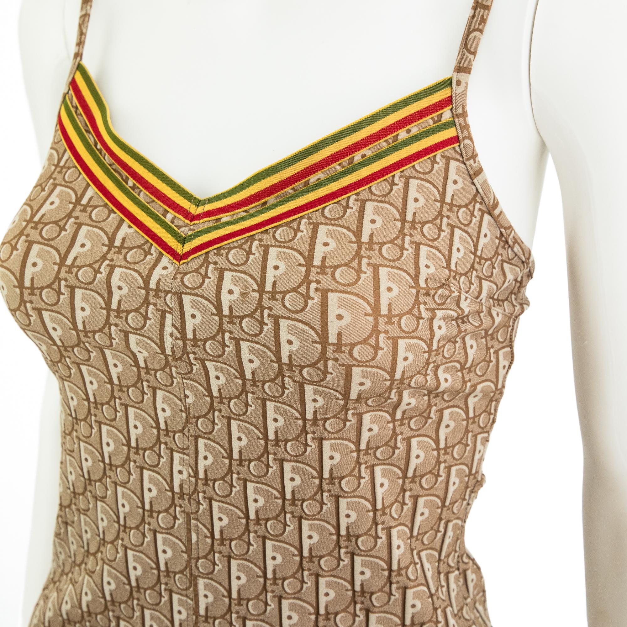 Christian Dior by Galliano 2004 Monogram Tank Top size 36 In Good Condition For Sale In London, GB