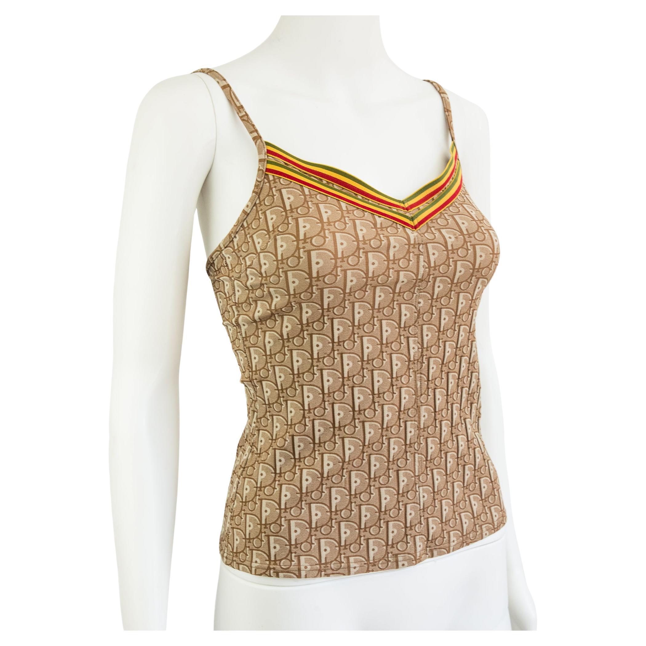 Christian Dior by Galliano 2004 Monogram Tank Top size 36 Christian Dior by Galliano 2004 Monogram Tank Top size 36