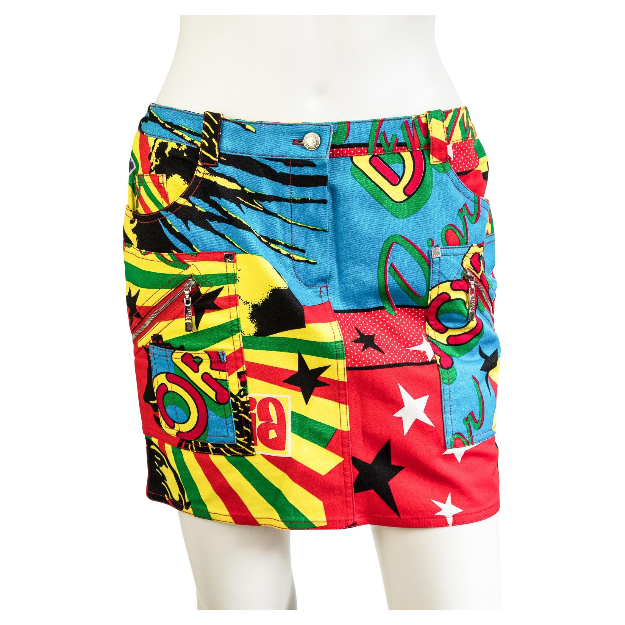 Christian Dior by Galliano 2004 Gonna Rasta Mania taglia 38