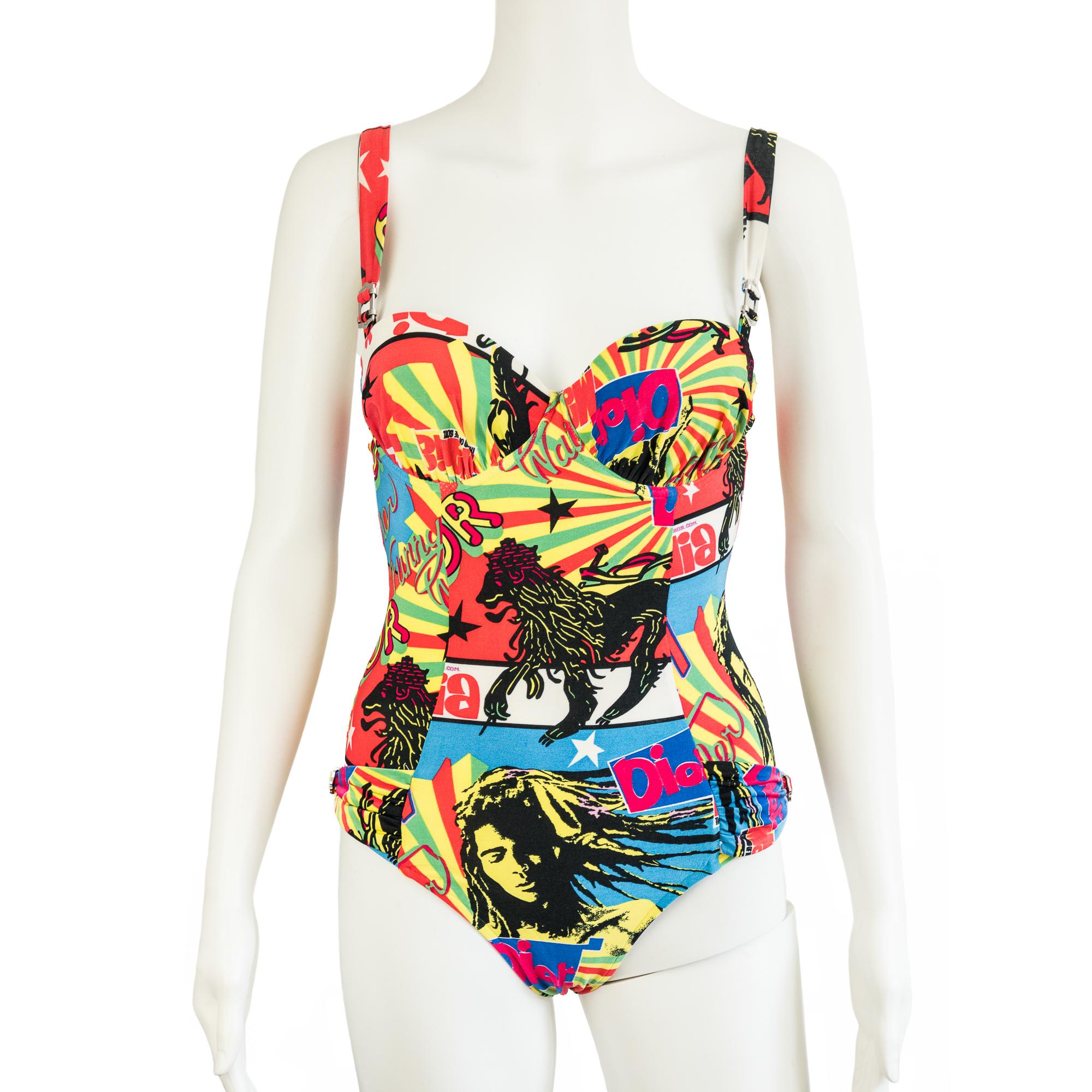 Ruder Than The rest presents a Christian Dior 2004 rasta collection 'Mania' swimsuit.

Alternate print from the famed rasta collection.

The print uses rasta iconography like the lion and a man with dreads.

And of course, no two pieces are ever the