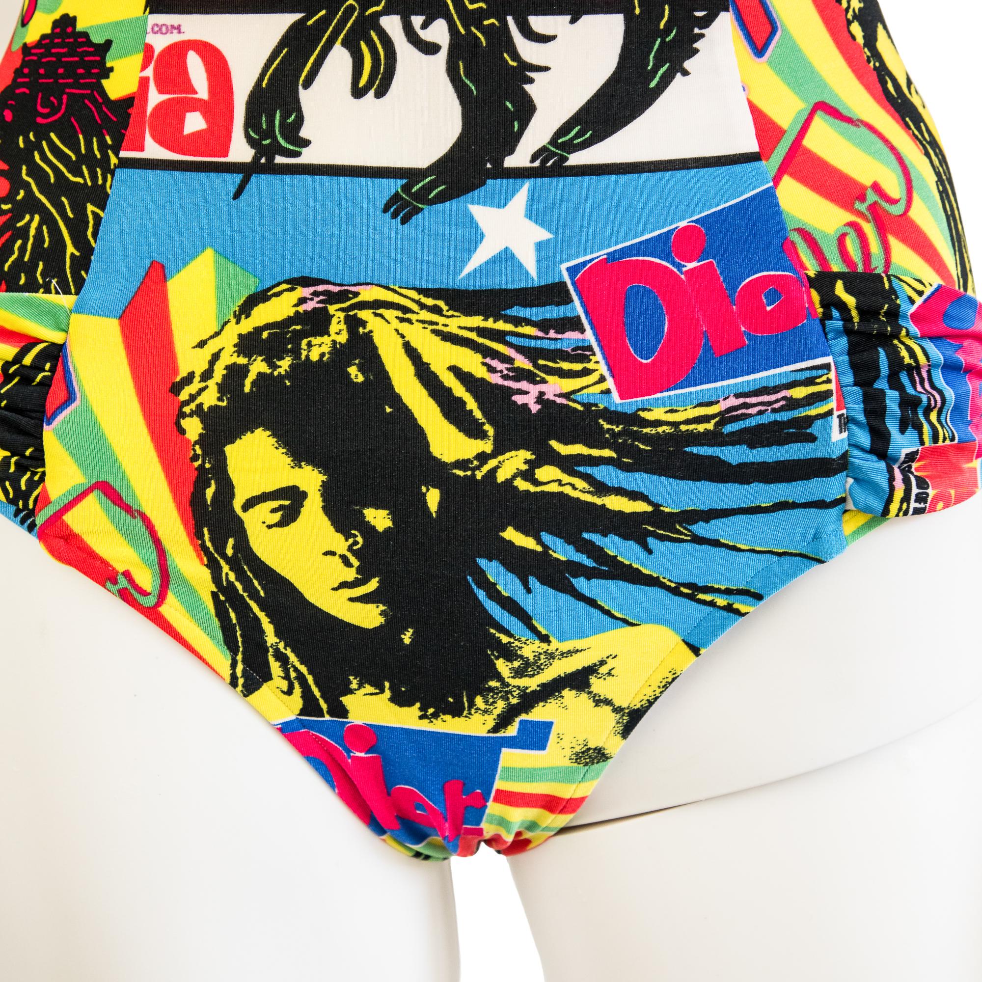 Christian Dior by Galliano 2004 Rasta Mania Swimsuit size 90C In Excellent Condition In London, GB