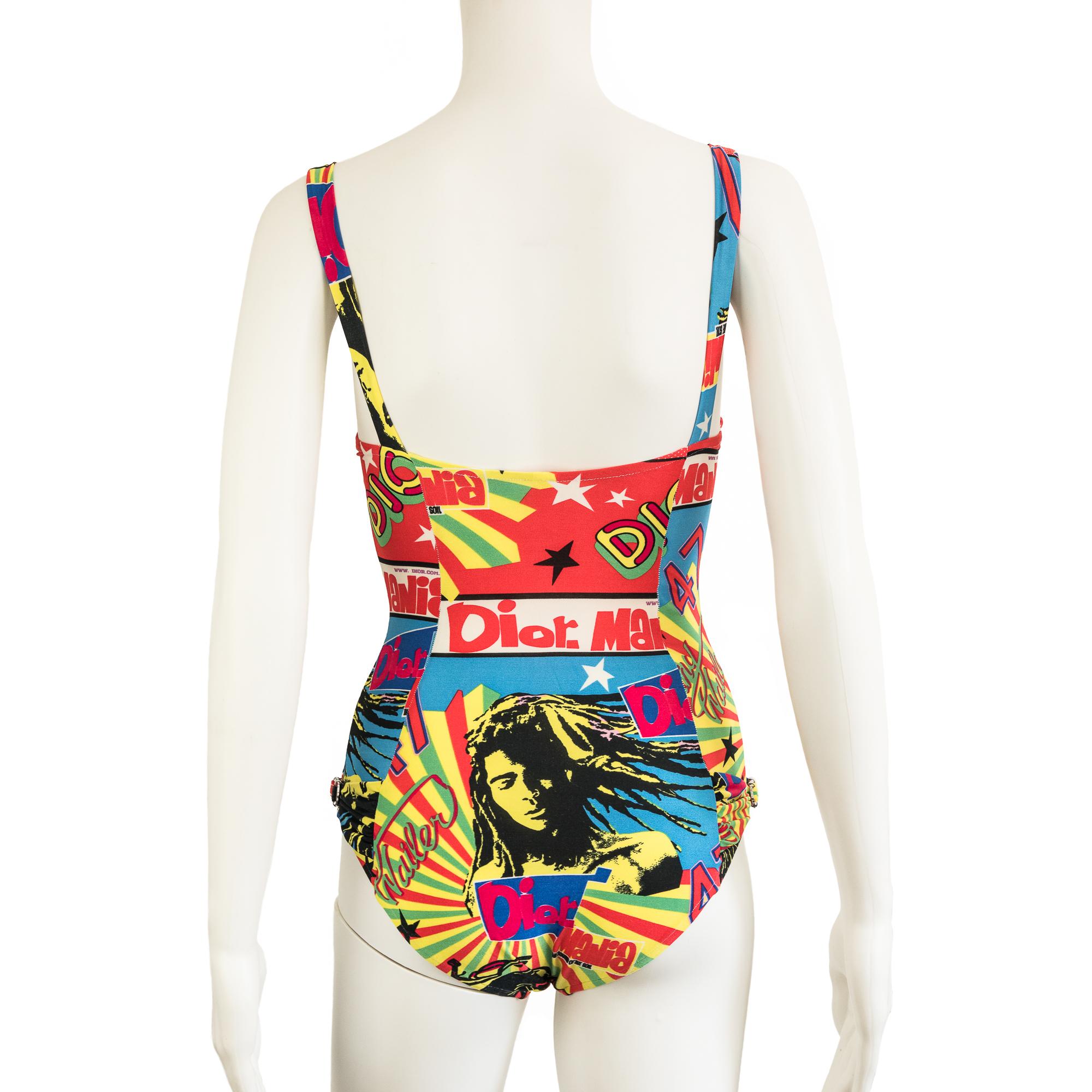 Women's Christian Dior by Galliano 2004 Rasta Mania Swimsuit size 90C