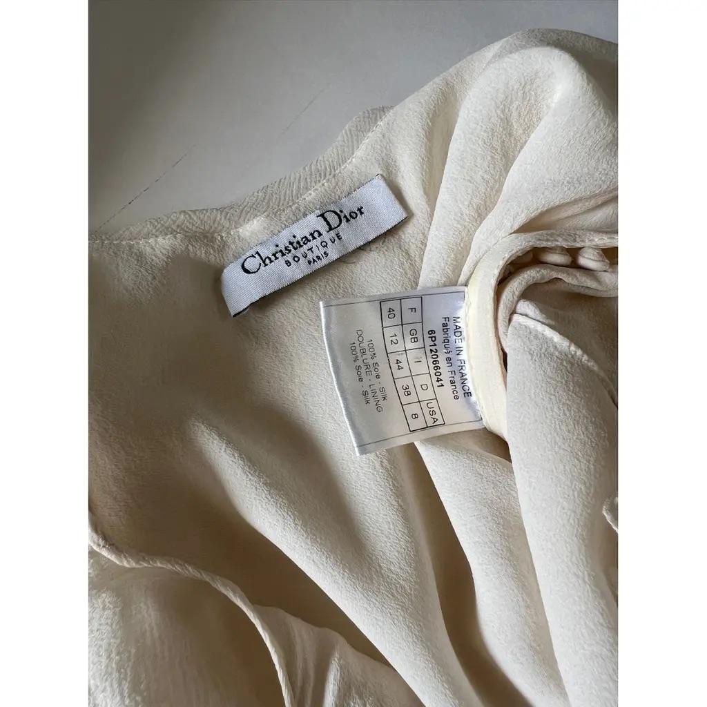 Women's Christian Dior By Galliano 2006 Silk Ruffle Dress