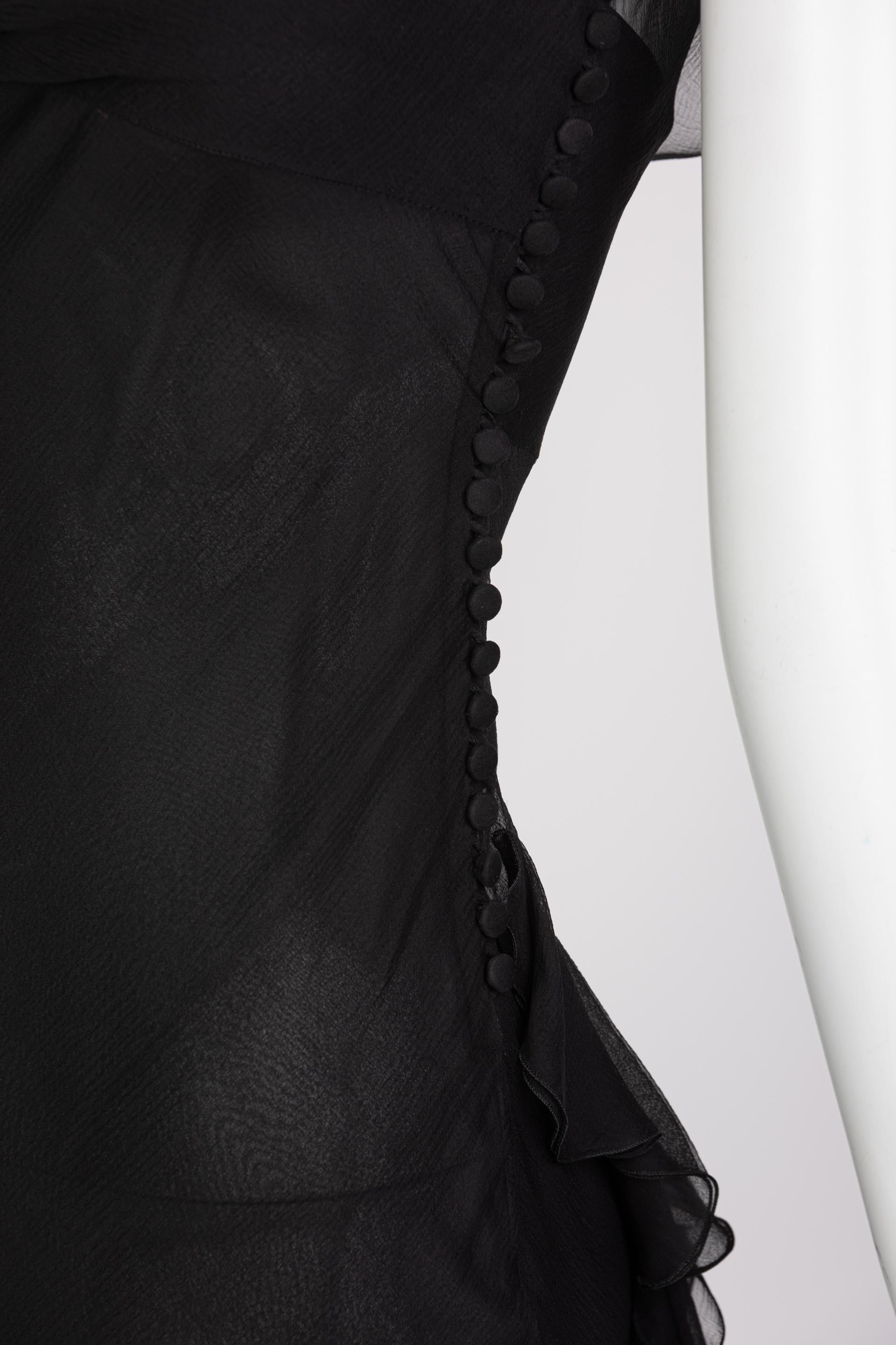 Christian Dior by Galliano Black Sheer Silk Sleeveless Dress 3