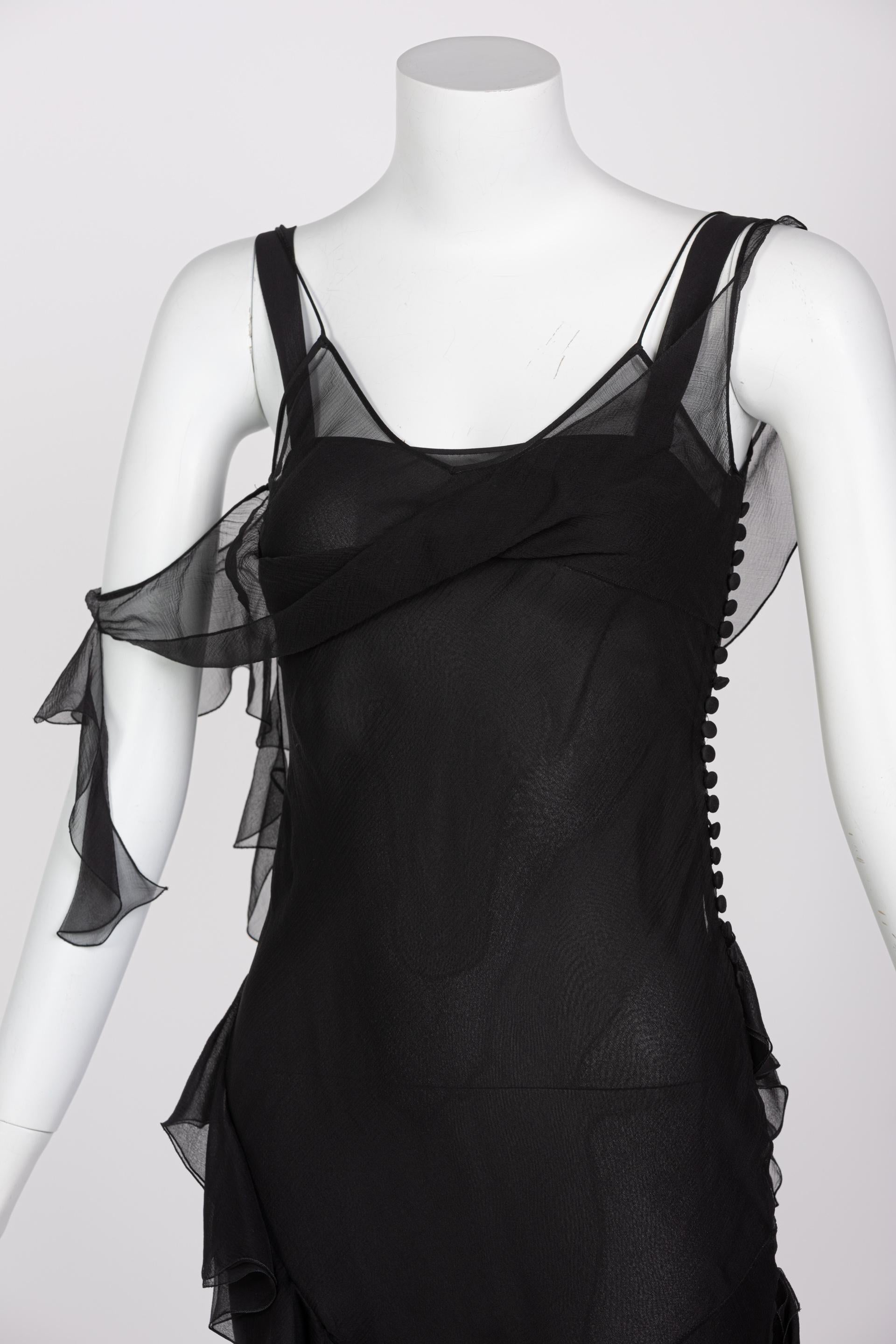 Christian Dior by Galliano Black Sheer Silk Sleeveless Dress 1