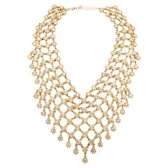 Christian Dior by Galliano Crystal Star Bib Necklace 