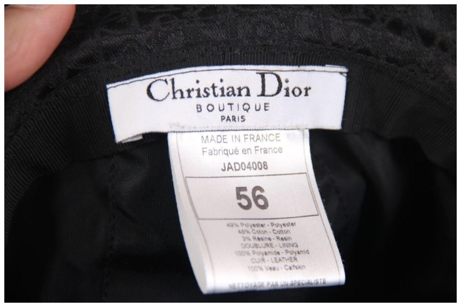 Christian Dior by Galliano Diorissimo Logo Bucket Hat 2004 SZ 56  For Sale 1