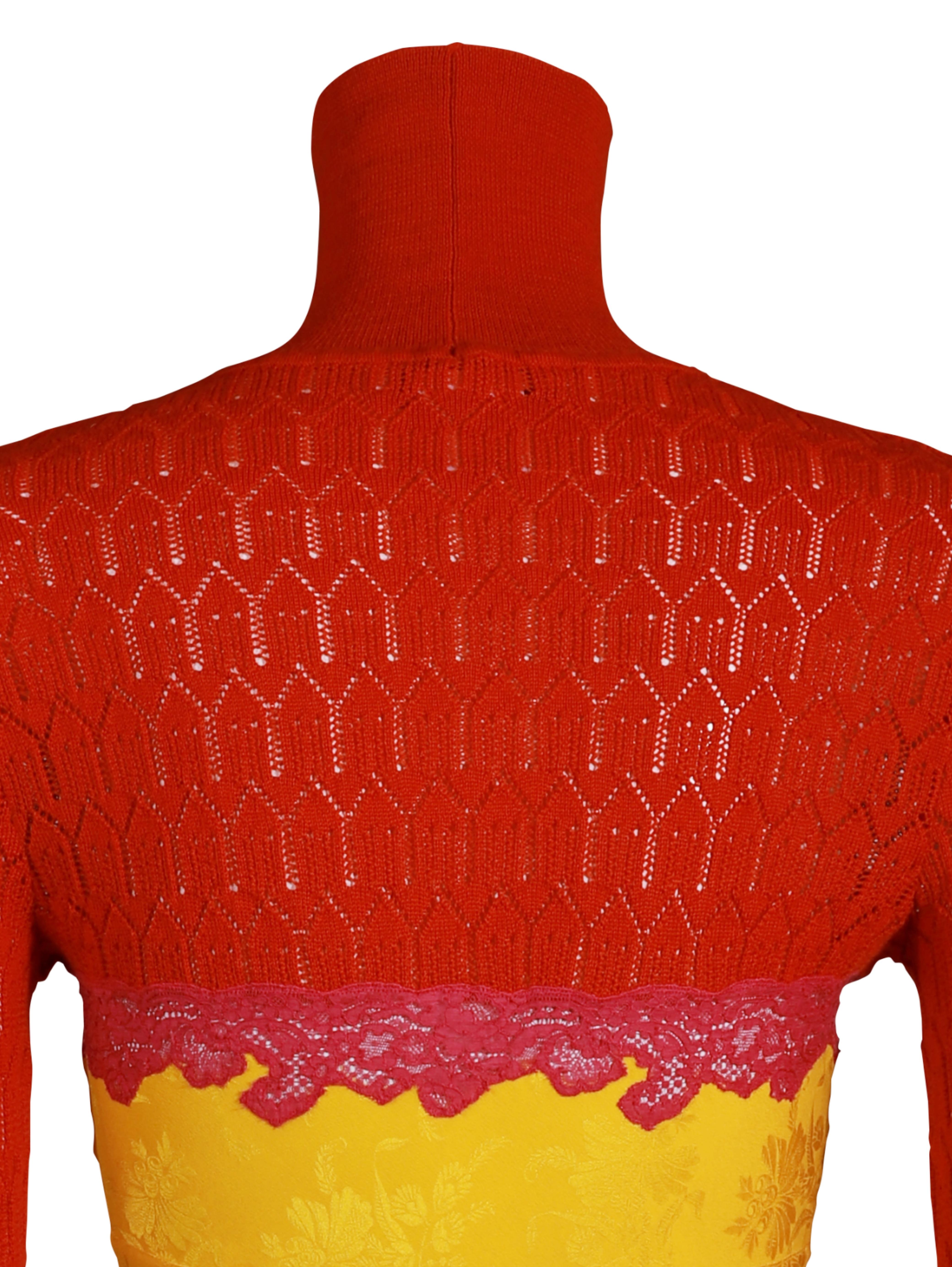 CHRISTIAN DIOR By Galliano F/w 1998 Kate Moss Campaigner Fuschia Orage Knit Dress in vendita 5