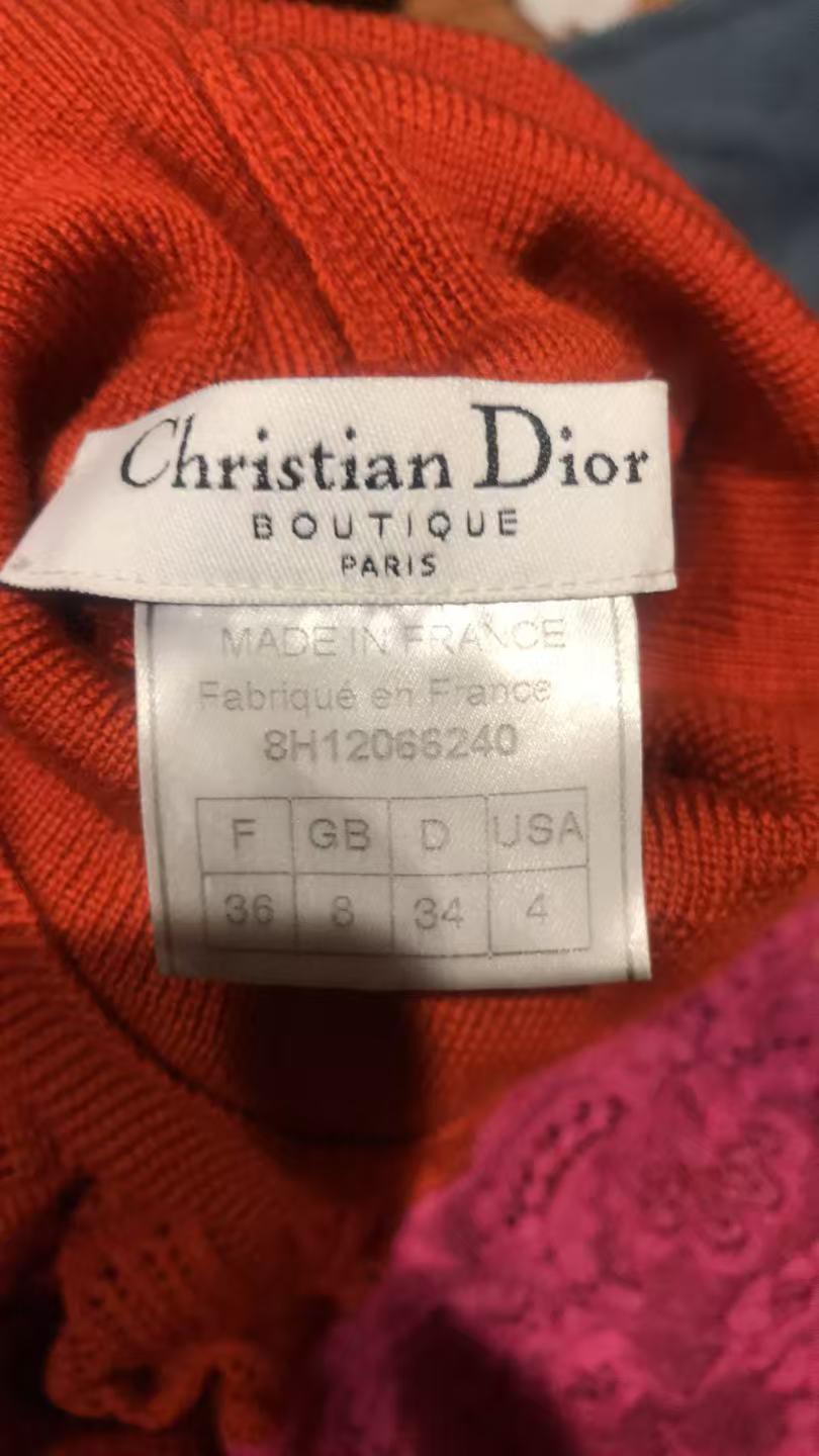 CHRISTIAN DIOR By Galliano F/w 1998 Kate Moss Campaigner Fuschia Orage Knit Dress in vendita 8