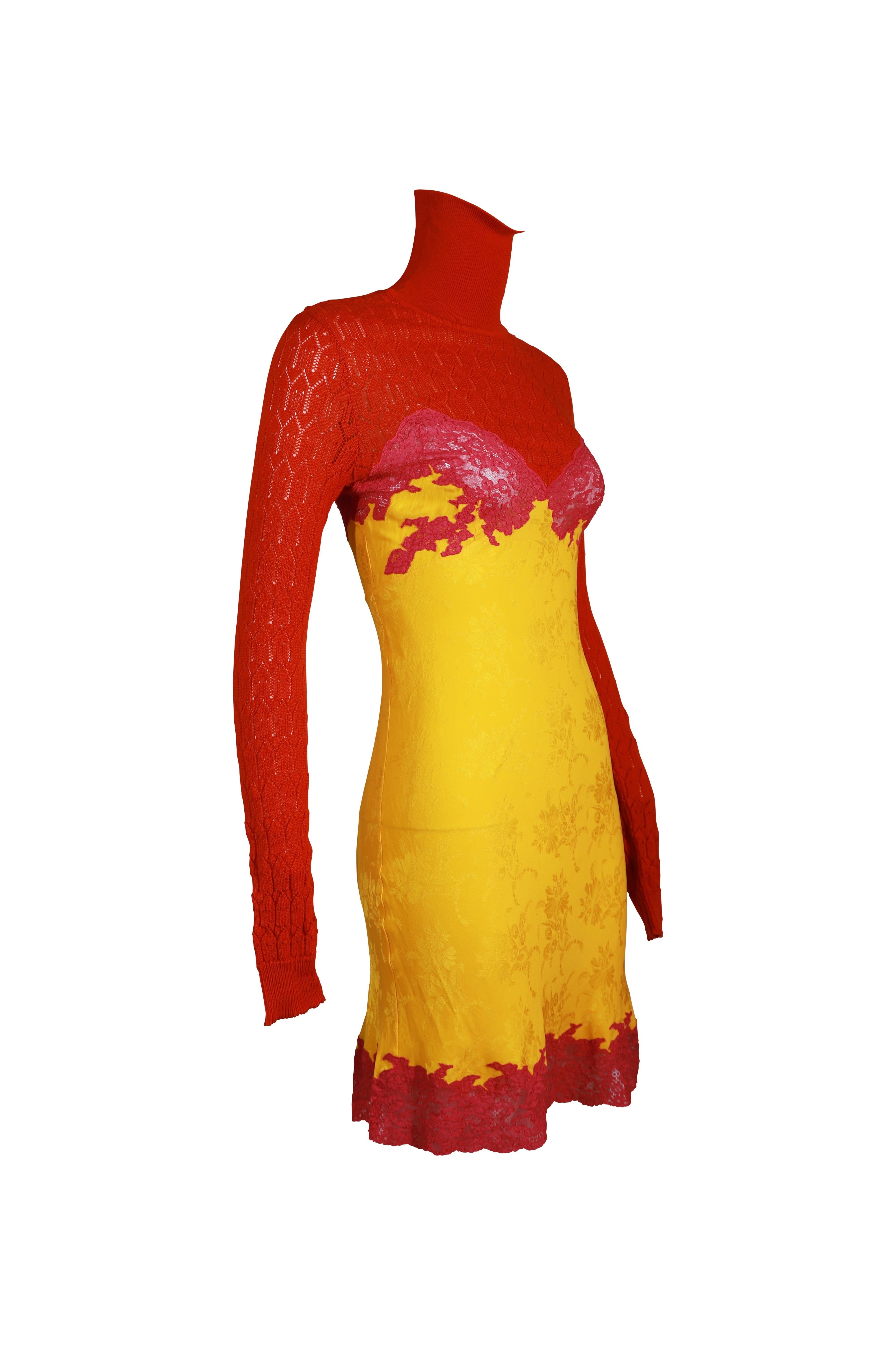Donna CHRISTIAN DIOR By Galliano F/w 1998 Kate Moss Campaigner Fuschia Orage Knit Dress in vendita