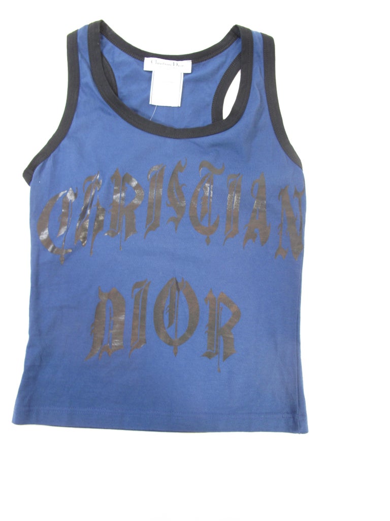 Christian by Galliano Gothic Tank 1stDibs | dior blue tank top, gothic tank, blue dior tank top