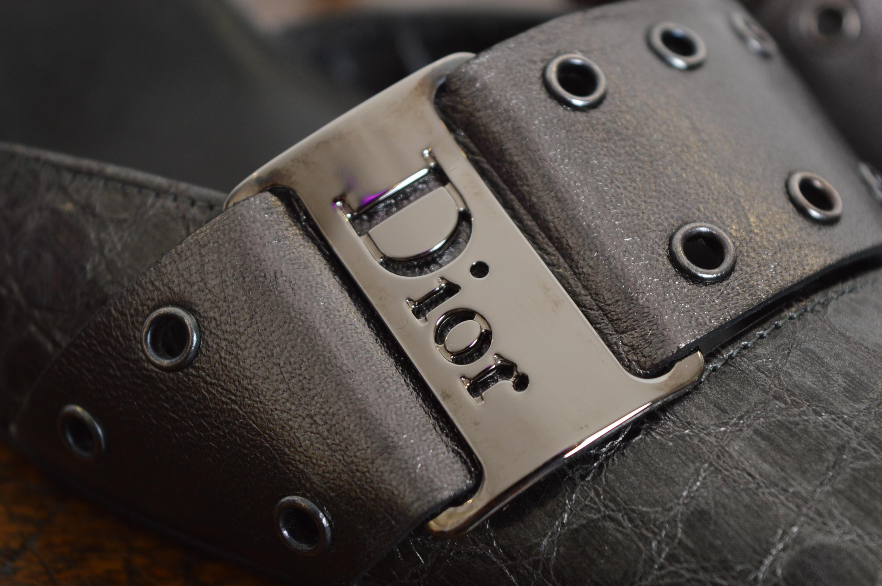 Christian Dior by Galliano Gun Metal Grey Silver pointed Crocodile Kitten Talons en vente 2