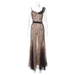 Vintage Galliano Lace Sheer Gown
