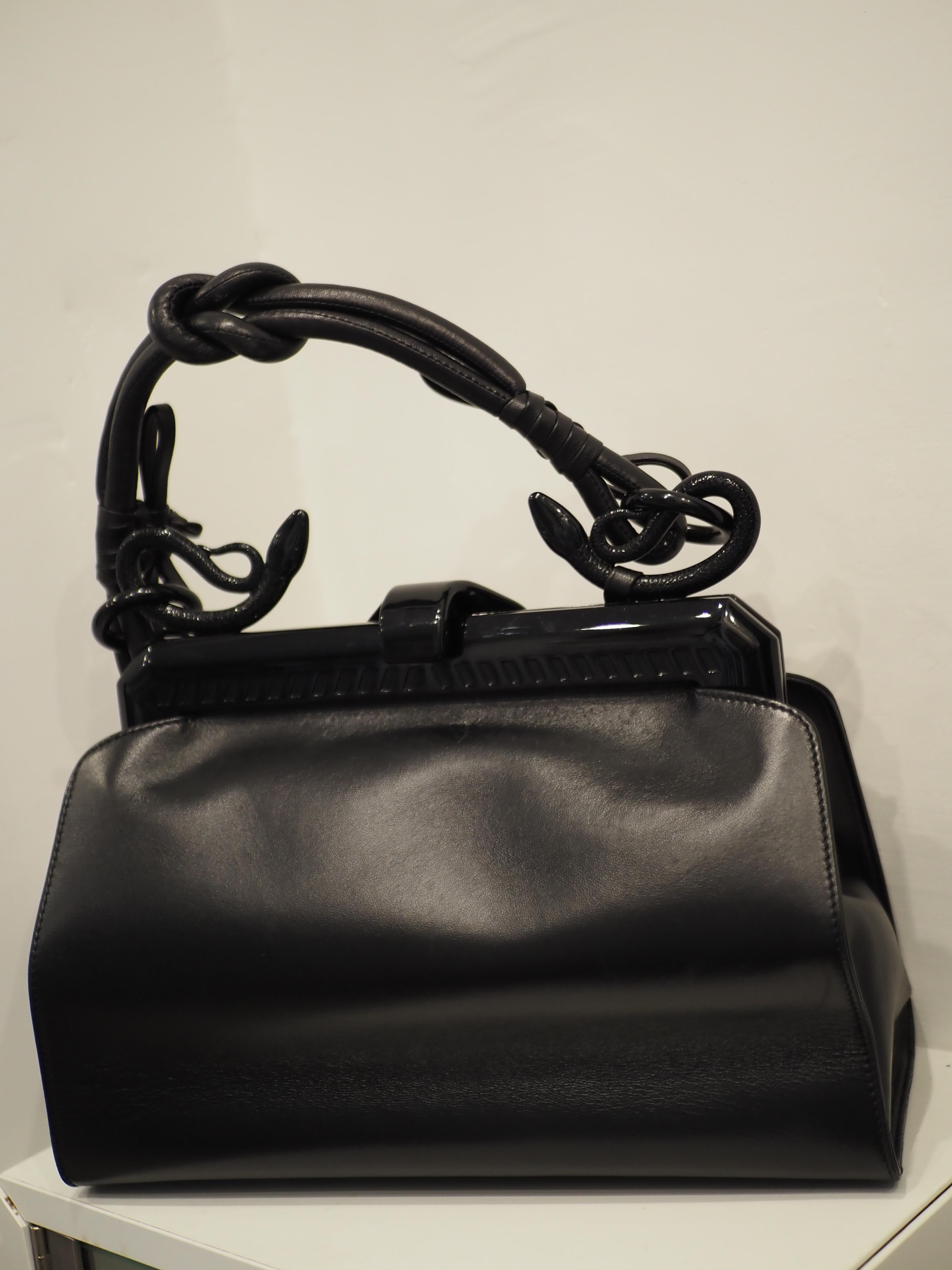 Christian Dior by Galliano Lim Ed Samourai black leather handle bag NWOT 7