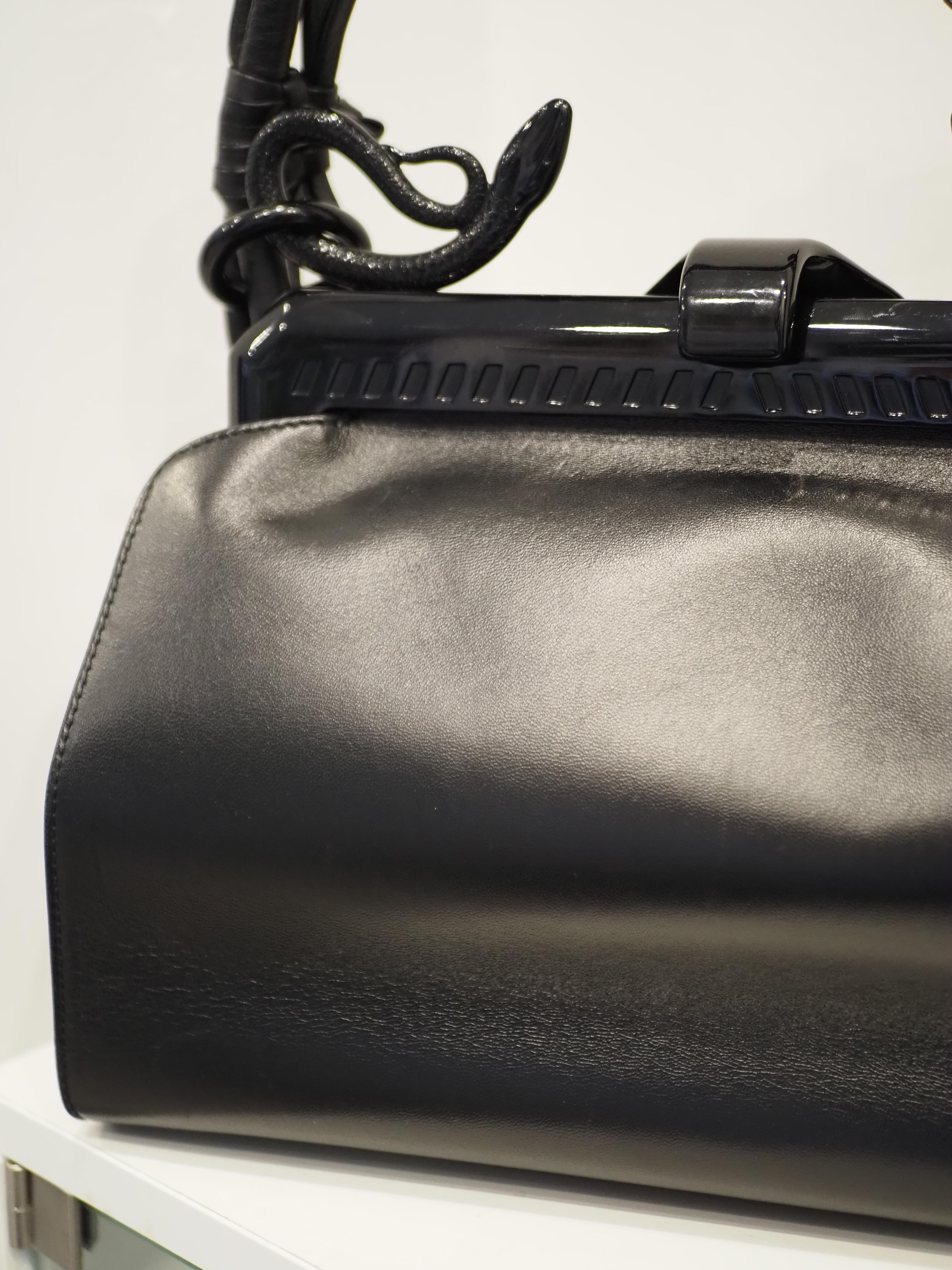 Christian Dior by Galliano Lim Ed Samourai black leather handle bag NWOT 8
