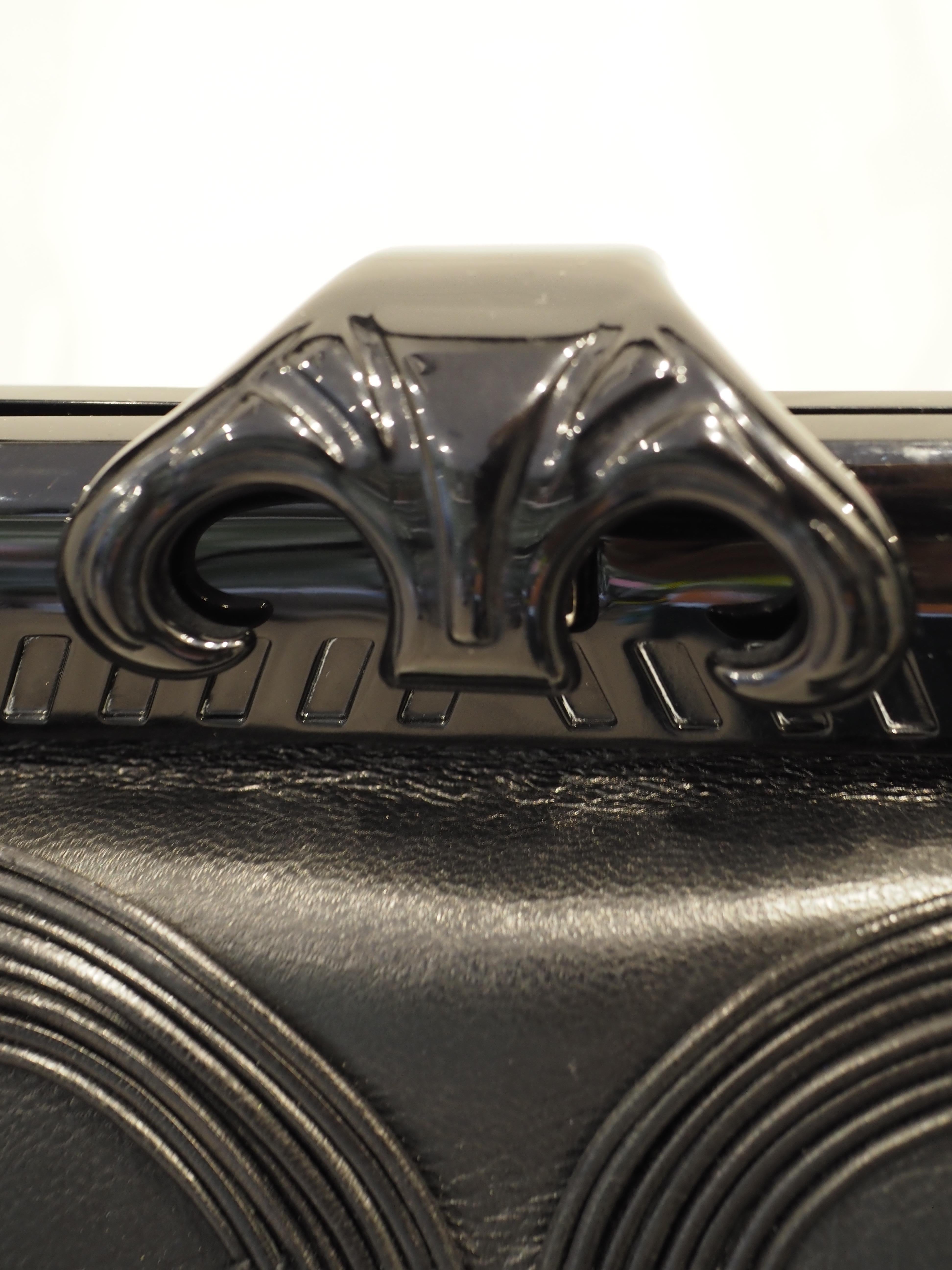 Christian Dior by Galliano Lim Ed Samourai black leather handle bag NWOT 4