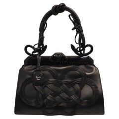 Christian Dior by Galliano Lim Ed Samourai black leather handle bag NWOT