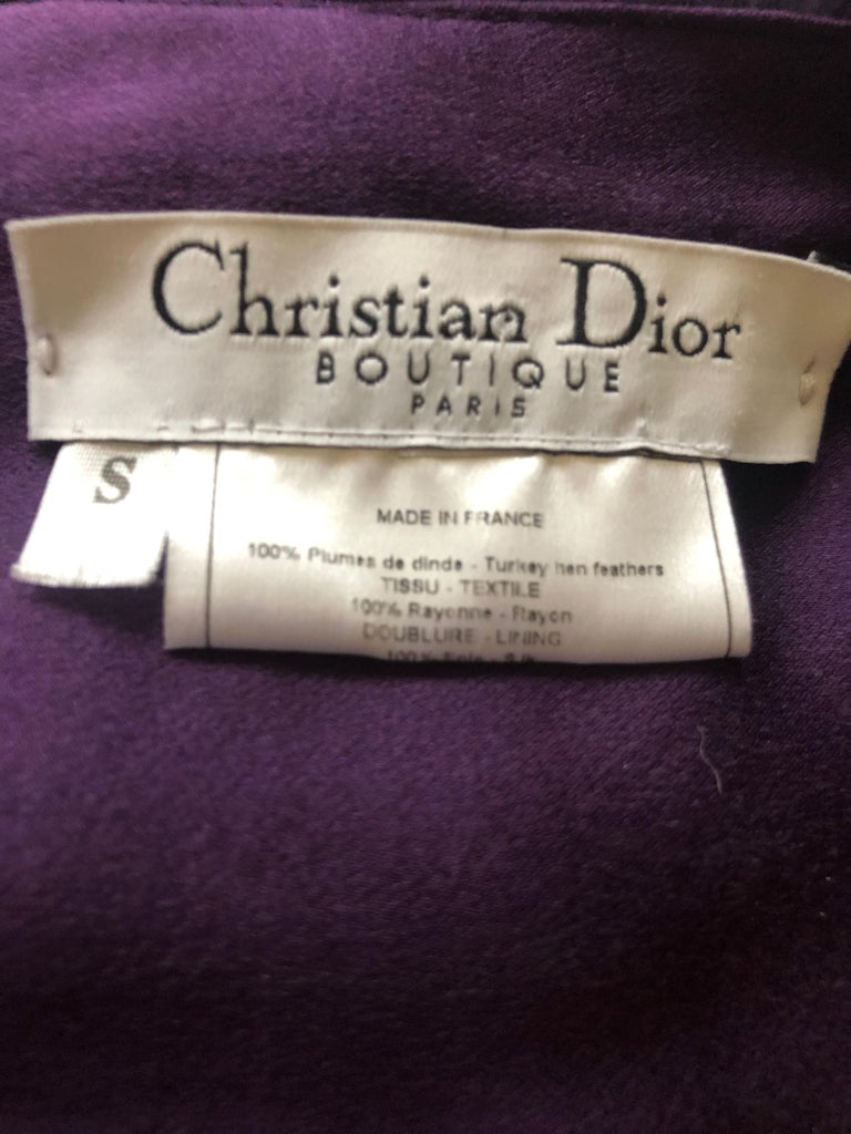 Christian Dior by Galliano Maison Lemarié Purple Feather Shrug w ...