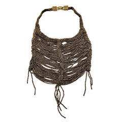 Christian Dior by Galliano Masai Inspired Bronzed Bib Necklace 1990s