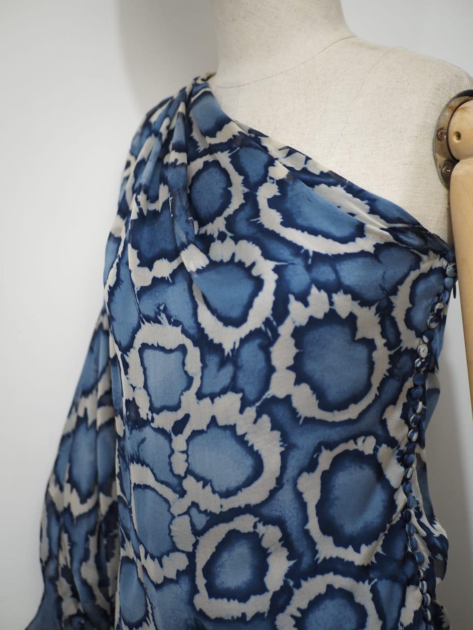 Christian Dior by Galliano One sleeve silk dress In Excellent Condition For Sale In Capri, IT