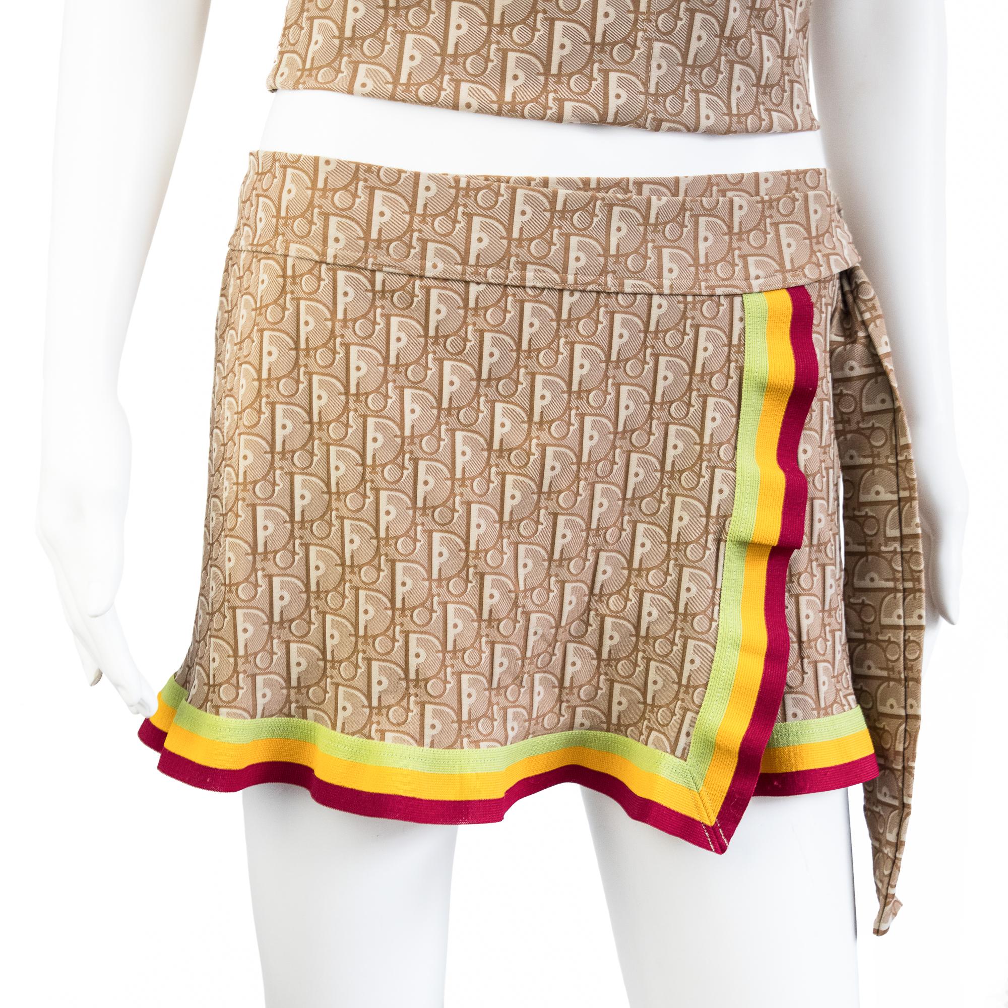 Christian Dior by Galliano Rasta 2004 Halter & Pareo Skirt Swimsuit Set size 38 For Sale 1