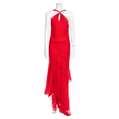 Robe en mousseline rouge Christian Dior by Galliano