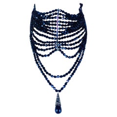 CHRISTIAN DIOR By Galliano S/s 1998 Dark Navy Masai Choker