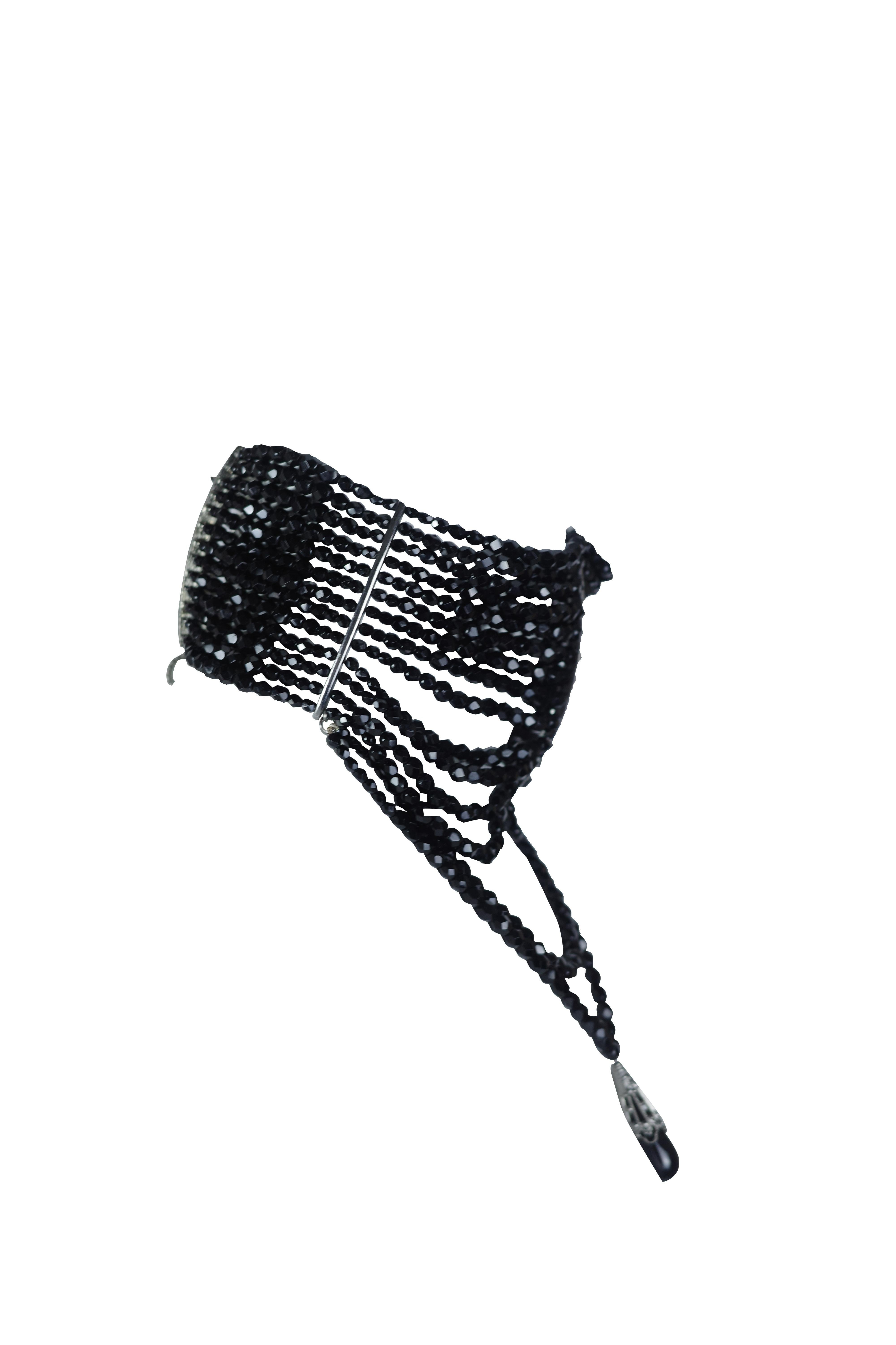 Christian Dior By Galliano P/E 1999, girocollo nero a fili mutlti Masai in vendita 3