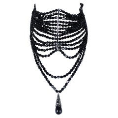 Christian Dior By Galliano P/E 1999, girocollo nero a fili mutlti Masai
