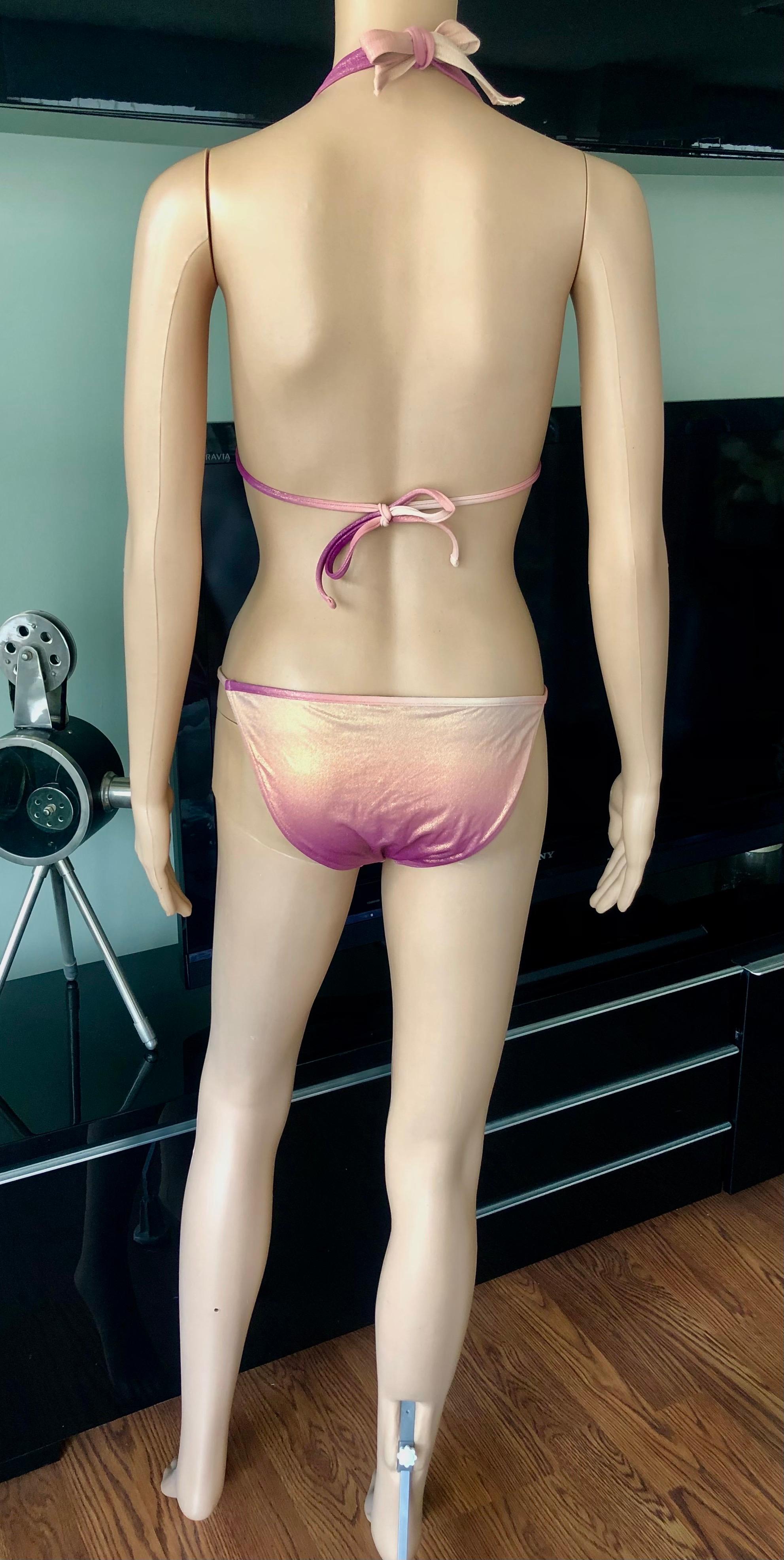 Christian Dior by Galliano S/S 2000 Swarovski Logo Bikini Bademode 3 Stück Set 7