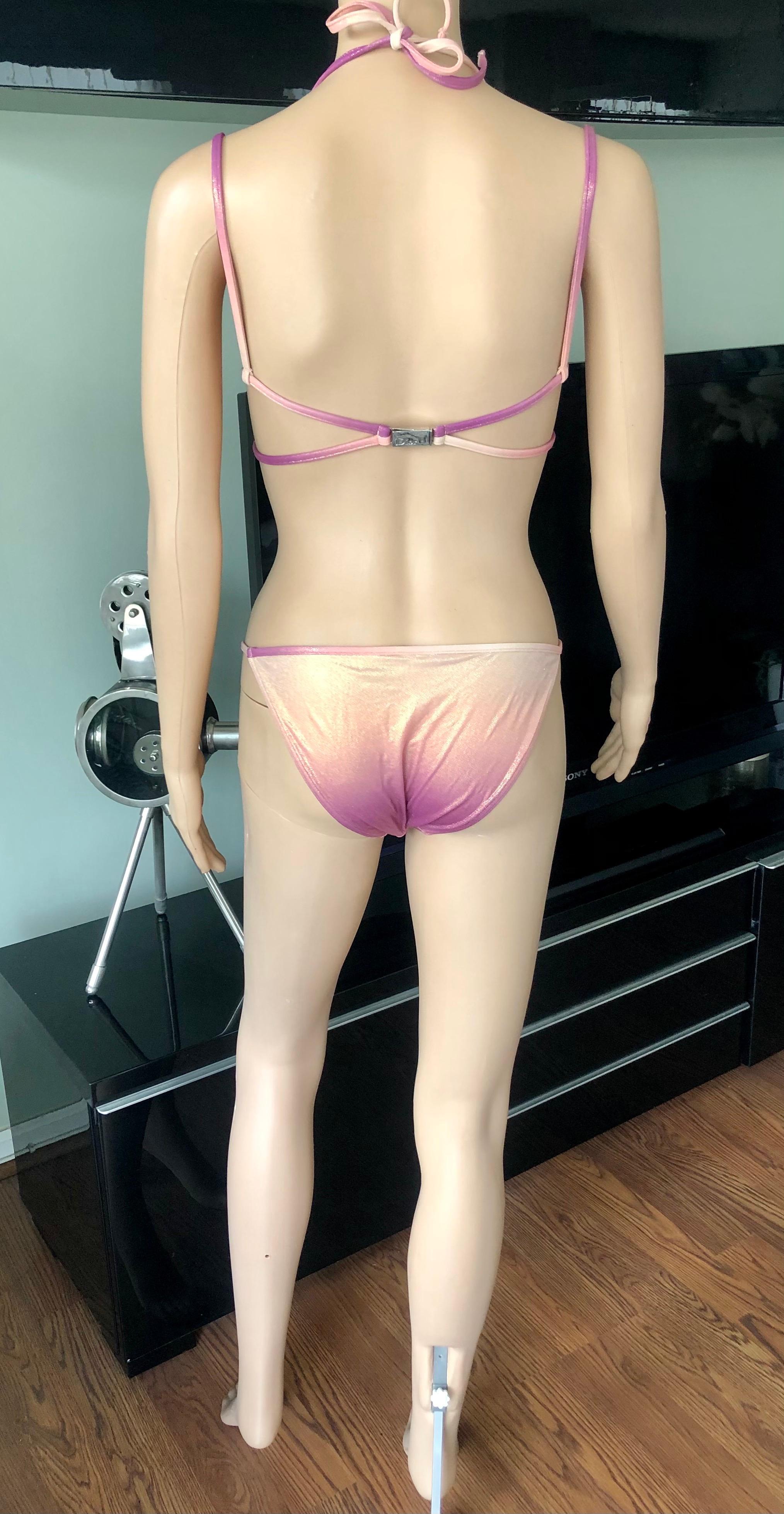 Christian Dior by Galliano S/S 2000 Swarovski Logo Bikini Bademode 3 Stück Set 8