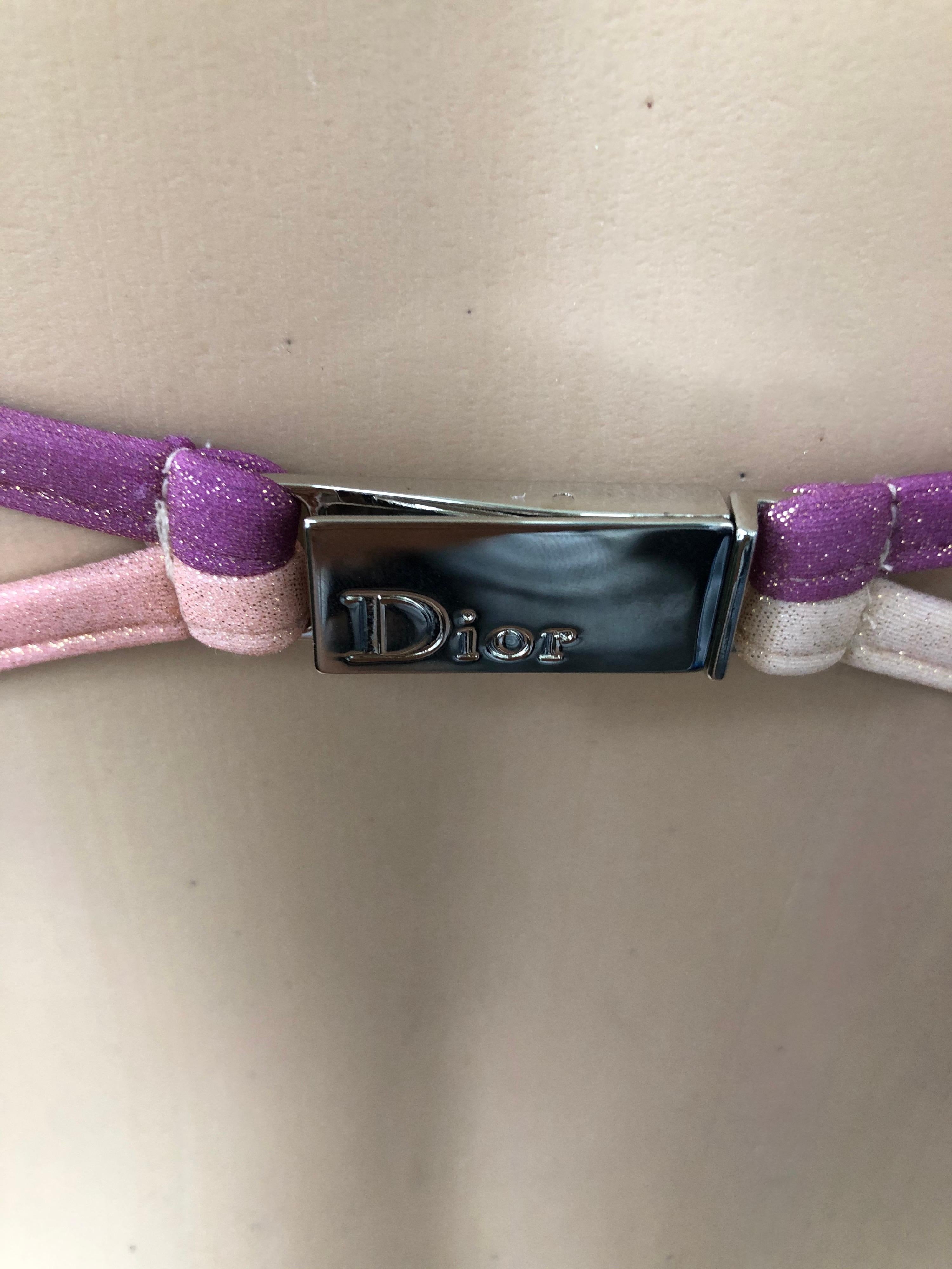 Christian Dior by Galliano S/S 2000 Swarovski Logo Bikini Bademode 3 Stück Set 10